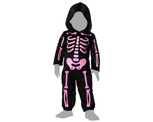 Disfraz Esqueleto Rosa Bebe
