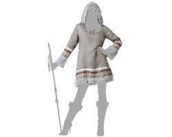 Disfraz esquimal gris mujer