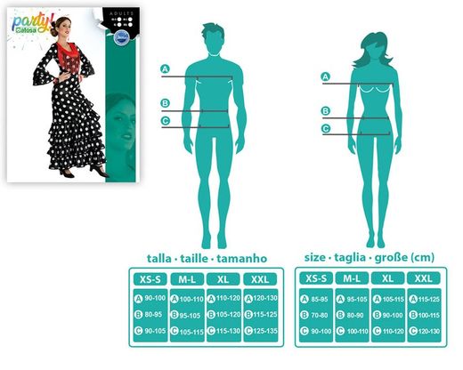 Disfraz flamenca negro adulta