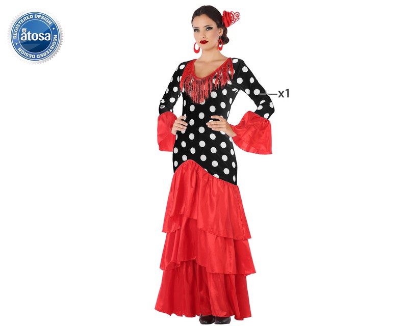 Atosa Disfraz Flamenca Flecos Rojo