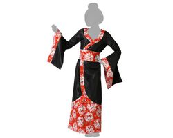 Disfraz geisha negro adulta