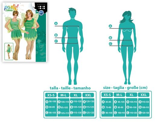 Disfraz hada verde campanilla adulta