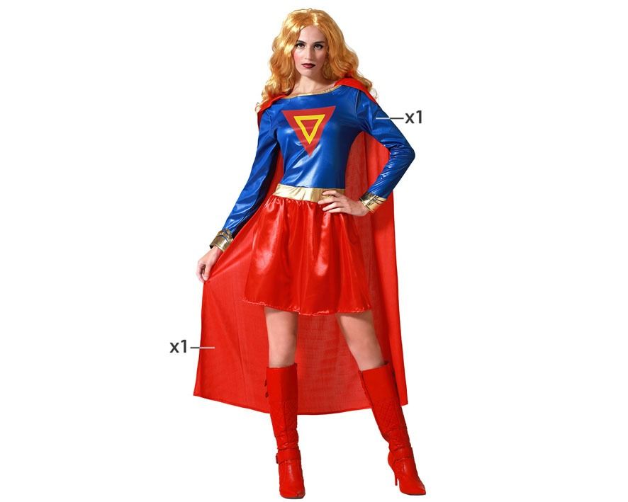 Disfraz Heroe comic super girl M-L