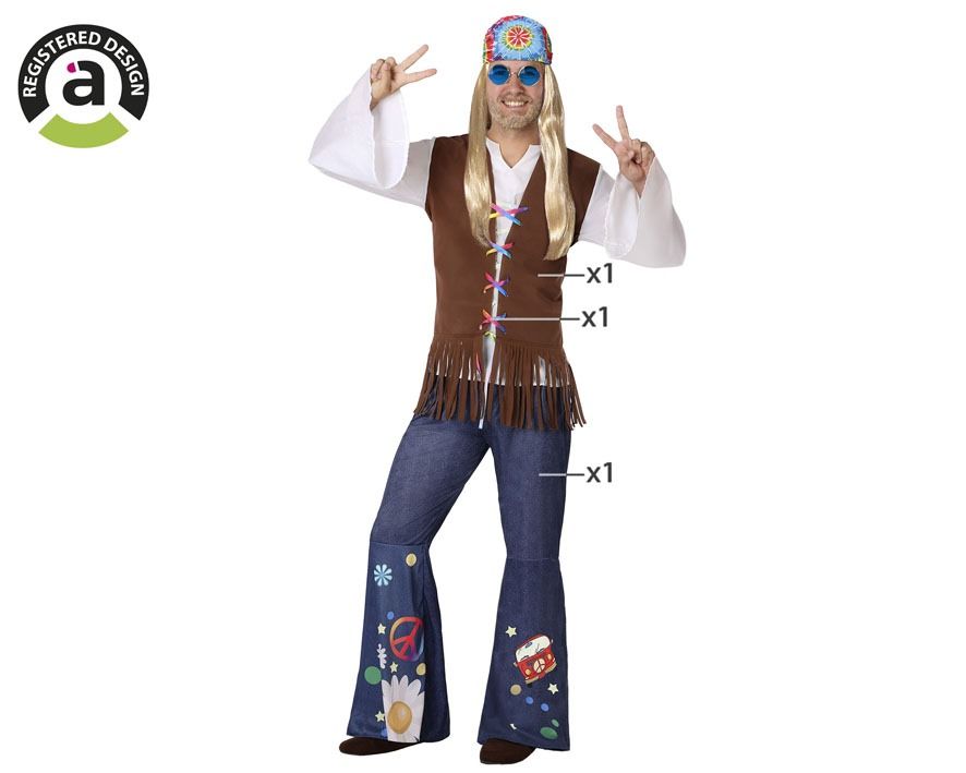 Disfraz Hippie Hombre M-L