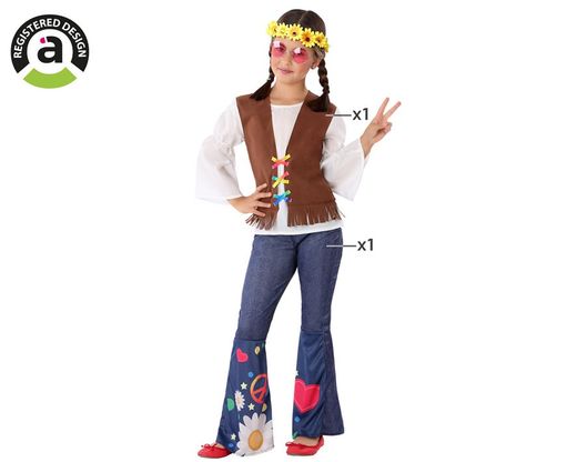 Disfraz Hippie niña infantil
