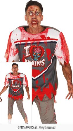Disfraz jugador rugby-futbol americano zombi adulto