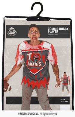 Disfraz jugador rugby-futbol americano zombi adulto
