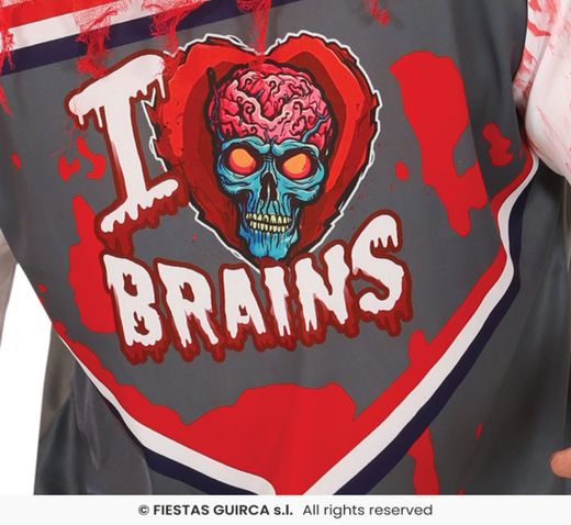 Disfraz jugador rugby-futbol americano zombi adulto
