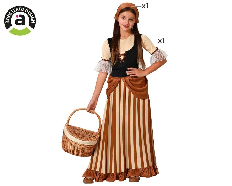 Disfraz mesonera marrón infantil 10-12 años