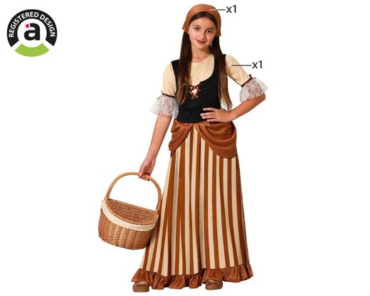 Disfraz mesonera marrón infantil