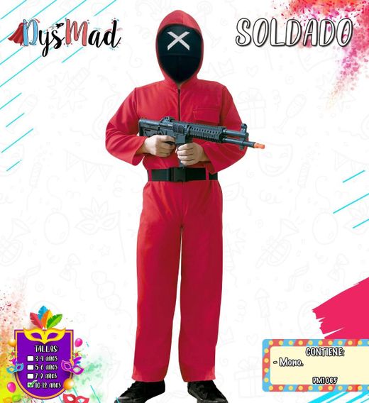 Disfraz Mono Rojo el juego del calamar infantil