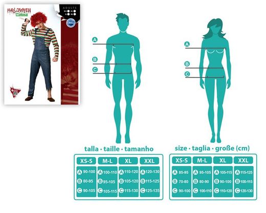 Disfraz de muñeco diabólico Chucky adulto