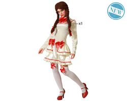 Disfraz Muñeca Porcelana Annabel Beige de mujer