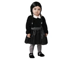 Disfraz Niña Fantasma Negro Miercoles Bebe