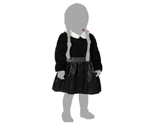 Disfraz Niña Fantasma Negro Miercoles Bebe