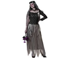 Disfraz Novia Halloween Gris Adulta