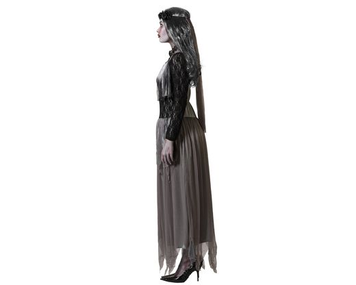 Disfraz Novia Halloween Gris Adulta