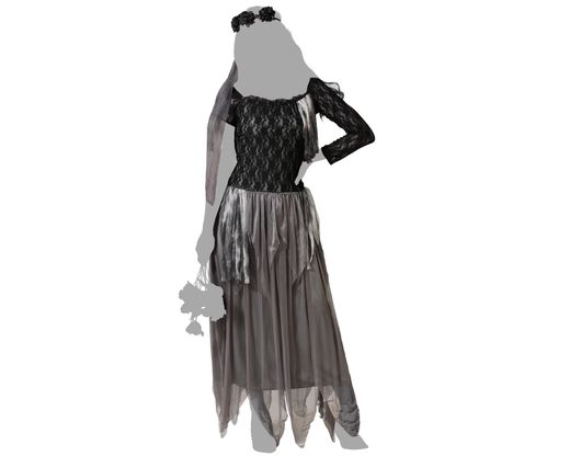 Disfraz Novia Halloween Gris Adulta