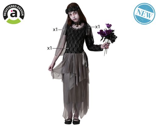 Disfraz Novia Halloween Gris Infantil