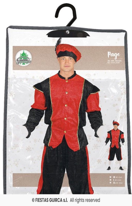 Disfraz Paje Rojo adulto
