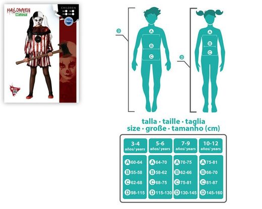 Disfraz Payasa Halloween de niña