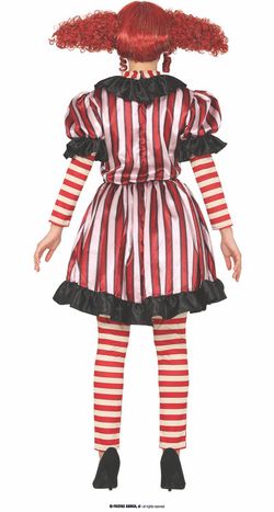 Disfraz payasa halloween rayas adulta