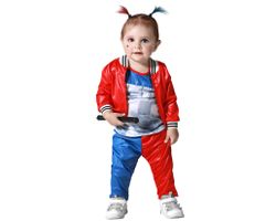 Disfraz Payasa Halloween Rojo Harley Quinn Bebe