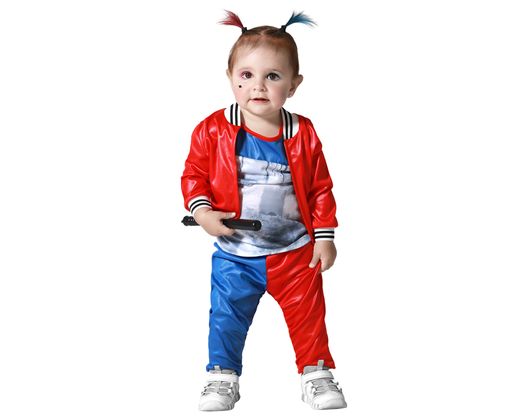 Disfraz Payasa Halloween Rojo Harley Quinn Bebe
