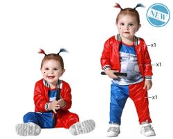Disfraz Payasa Halloween Rojo Harley Quinn Bebe