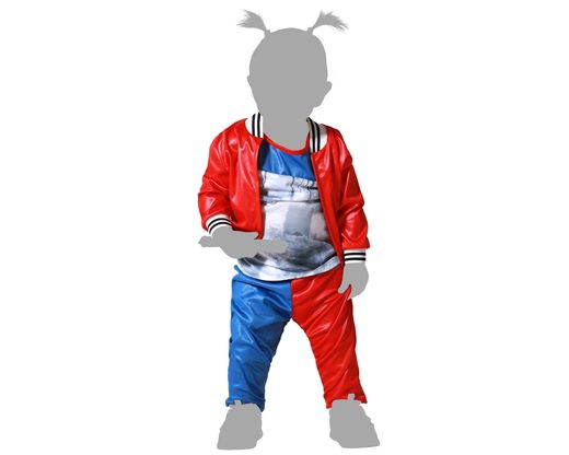 Disfraz Payasa Halloween Rojo Harley Quinn Bebe