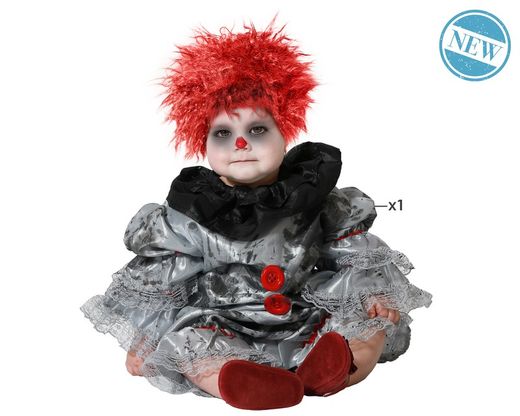 Disfraz para bebé infantil payaso gris