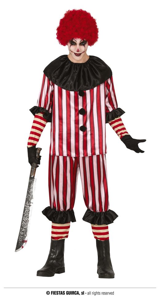Disfraz payaso halloween rayas adulto