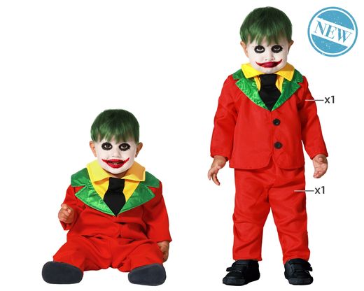 Disfraz Payaso Halloween Rojo Joker Bebe
