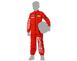 Disfraz Piloto De Carreras Rojo Infantil
