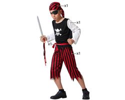Disfraz Pirata Niño Rojo y Negro infantil