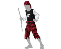 Disfraz Pirata Niño Rojo y Negro infantil