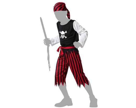 Disfraz Pirata Niño Rojo y Negro infantil