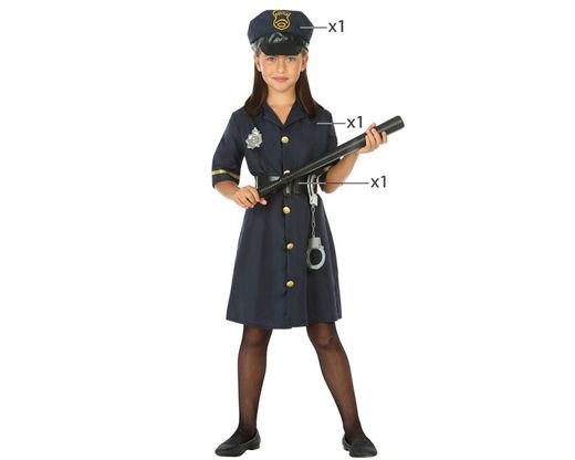 Disfraz Policia Niña infantil Azul Marino