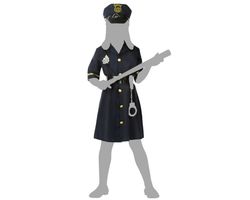 Disfraz Policia Niña infantil Azul Marino