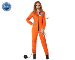 Disfraz presa naranja mujer