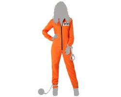 Disfraz presa naranja mujer