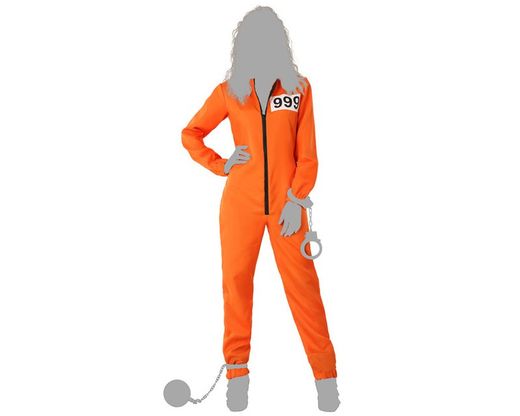 Disfraz presa naranja mujer