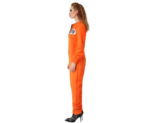 Disfraz presa naranja mujer