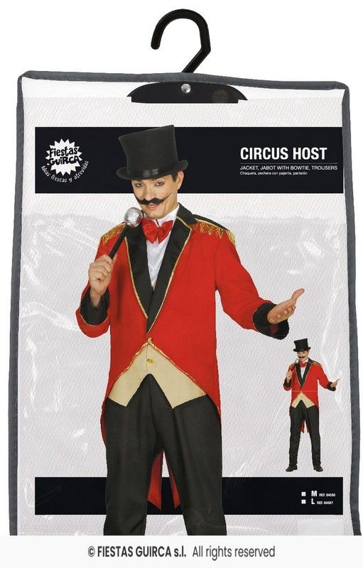 Disfraz presentador-domador de circo adulto