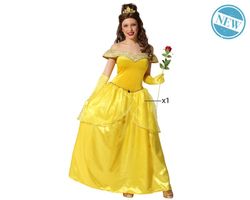 Disfraz princesa bella dorado adulto