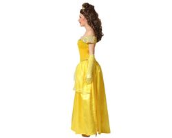 Disfraz princesa bella dorado adulto