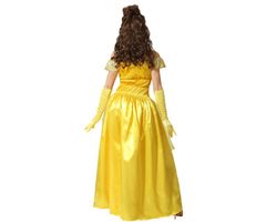 Disfraz princesa bella dorado adulto