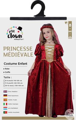 Disfraz princesa medieval granate