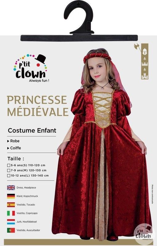 Disfraz princesa medieval granate