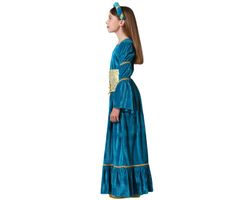 Disfraz reina medieval azul infantil